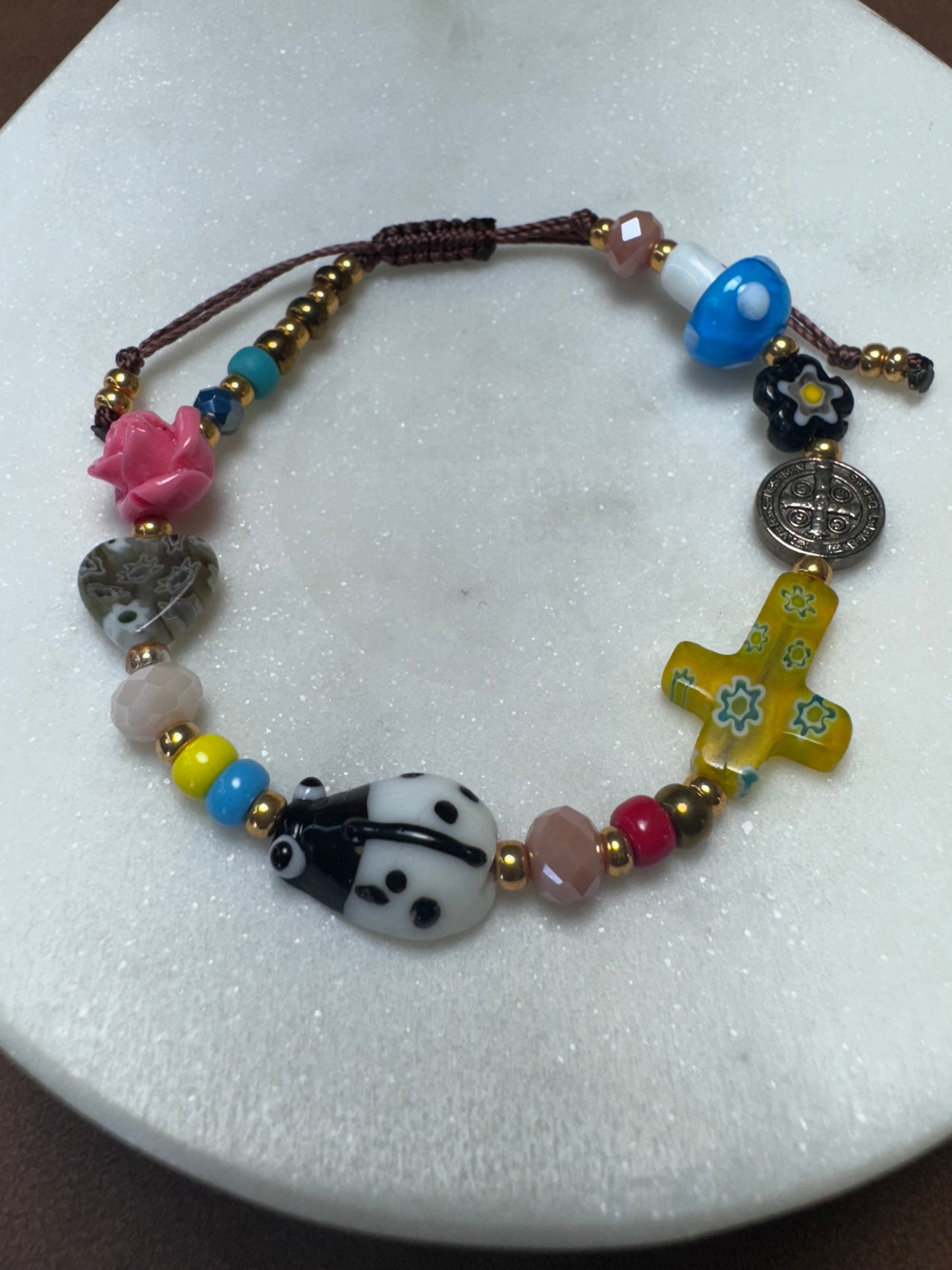 Saint Benedict and Good Vibes Bracelet